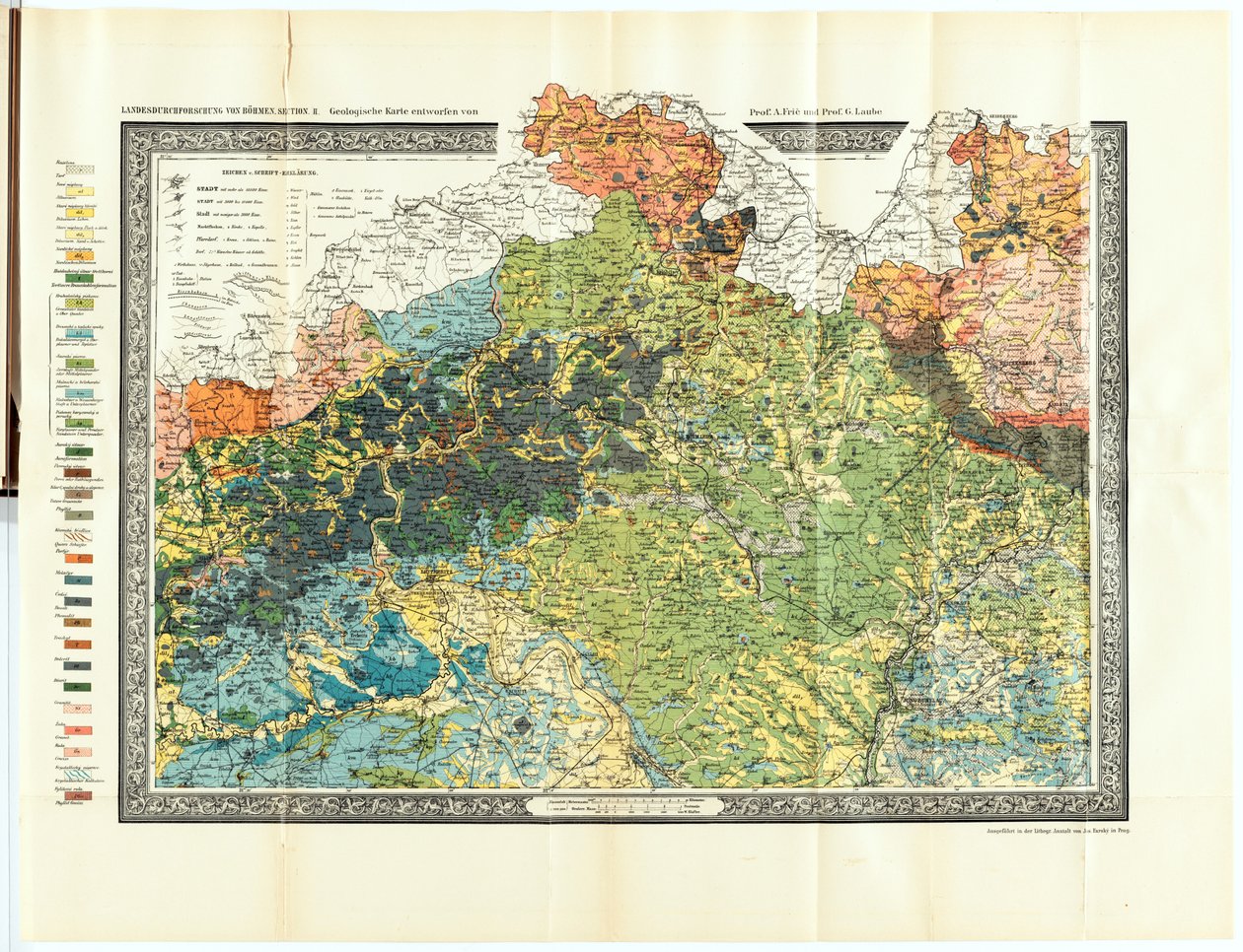 Geologisk kort over Bøhmen, omkreds af Teplice til Liberec af Unbekannt Unbekannt