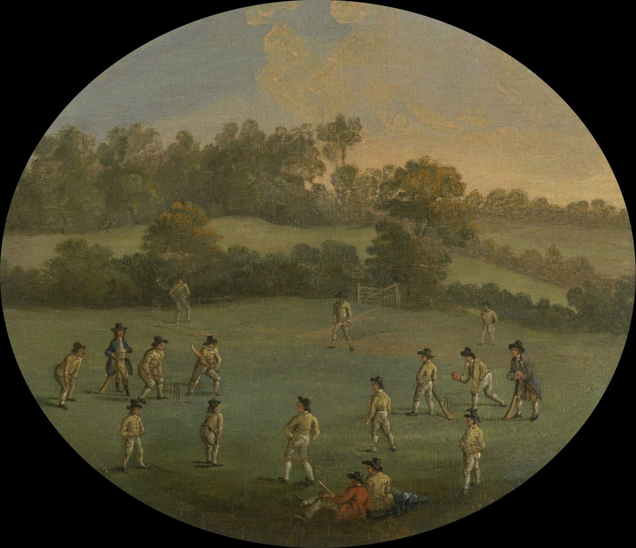 A Game of Cricket (The Royal Academy Club in Marylebone Fields, nu Regents Park) af Unbekannt Unbekannt
