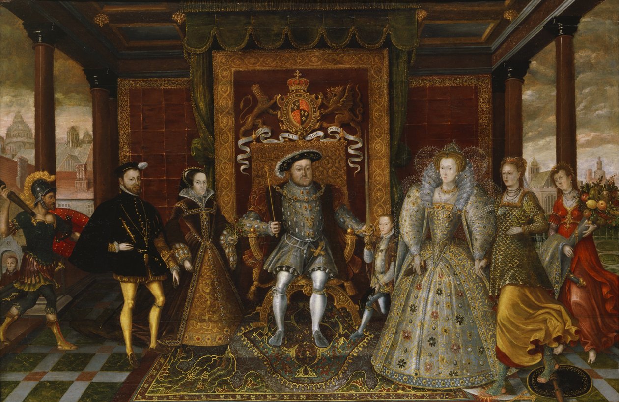 En allegori om Tudor-arvefølgen- familien til Henry VIII af Unbekannt Unbekannt