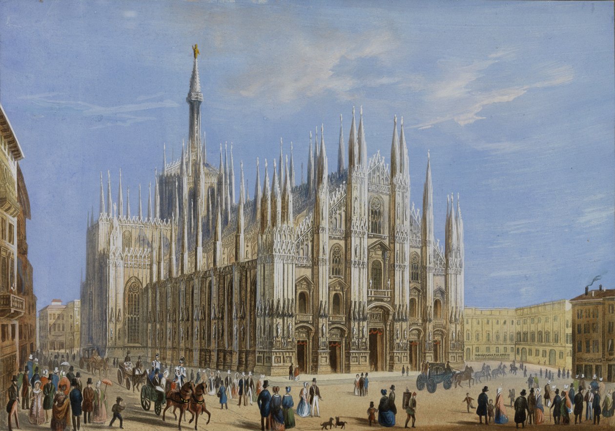 Udsigt over Milanos katedral af Unbekannt Unbekannt