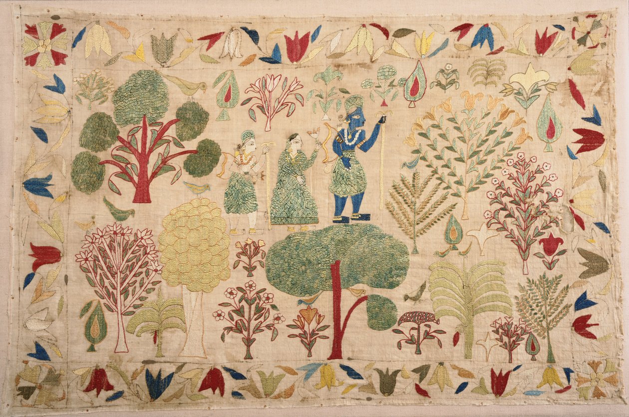 Kunstner, producent ukendt, Indien - Ceremonial Cover (Chamba Rumal) af Unbekannt Unbekannt