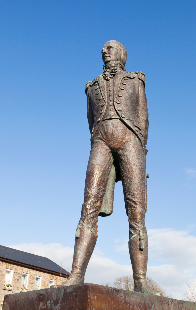 Bantry, West Cork, Irland. Statue af Theobald Wolfe Tone, 1763 - 1798, irsk revolutionær og stiftende medlem af United Irishmen, som anses for far til irsk republikanisme. Statue skulptureret af J af Unbekannt Unbekannt