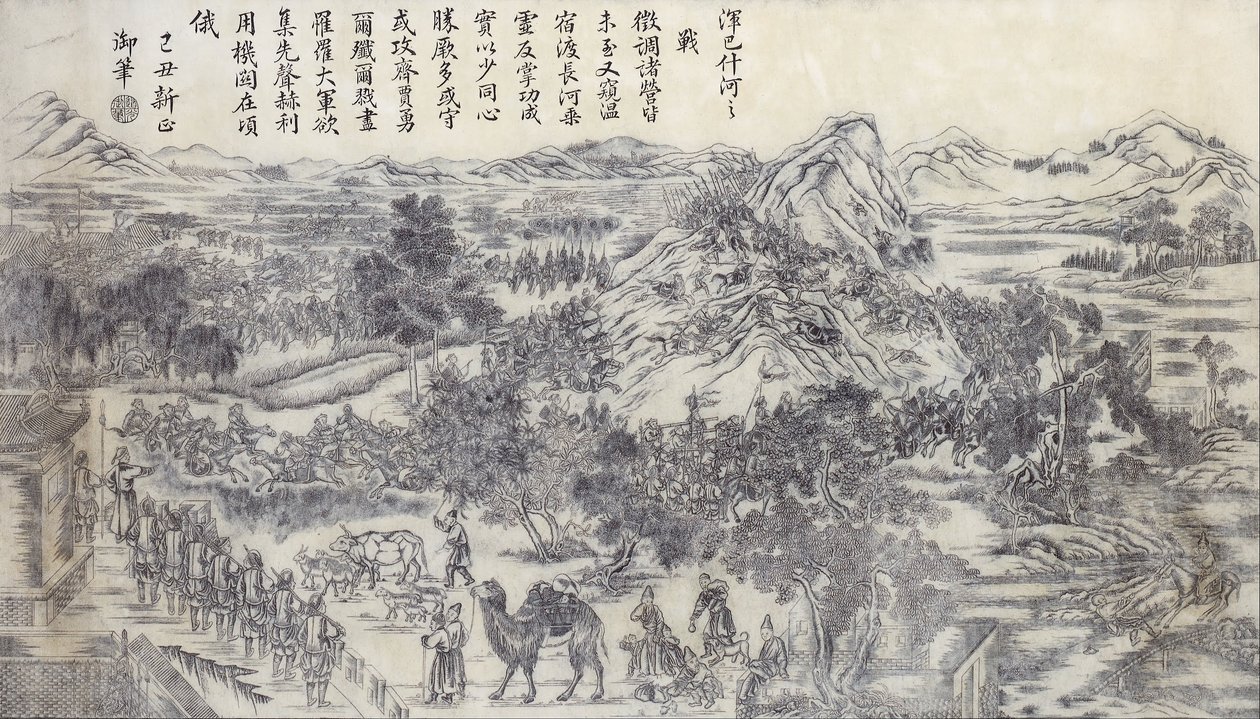 Slaget ved Honbasi -floden - Kampagne fra 1828-2 i East Turkestan -serien af Unbekannt Unbekannt