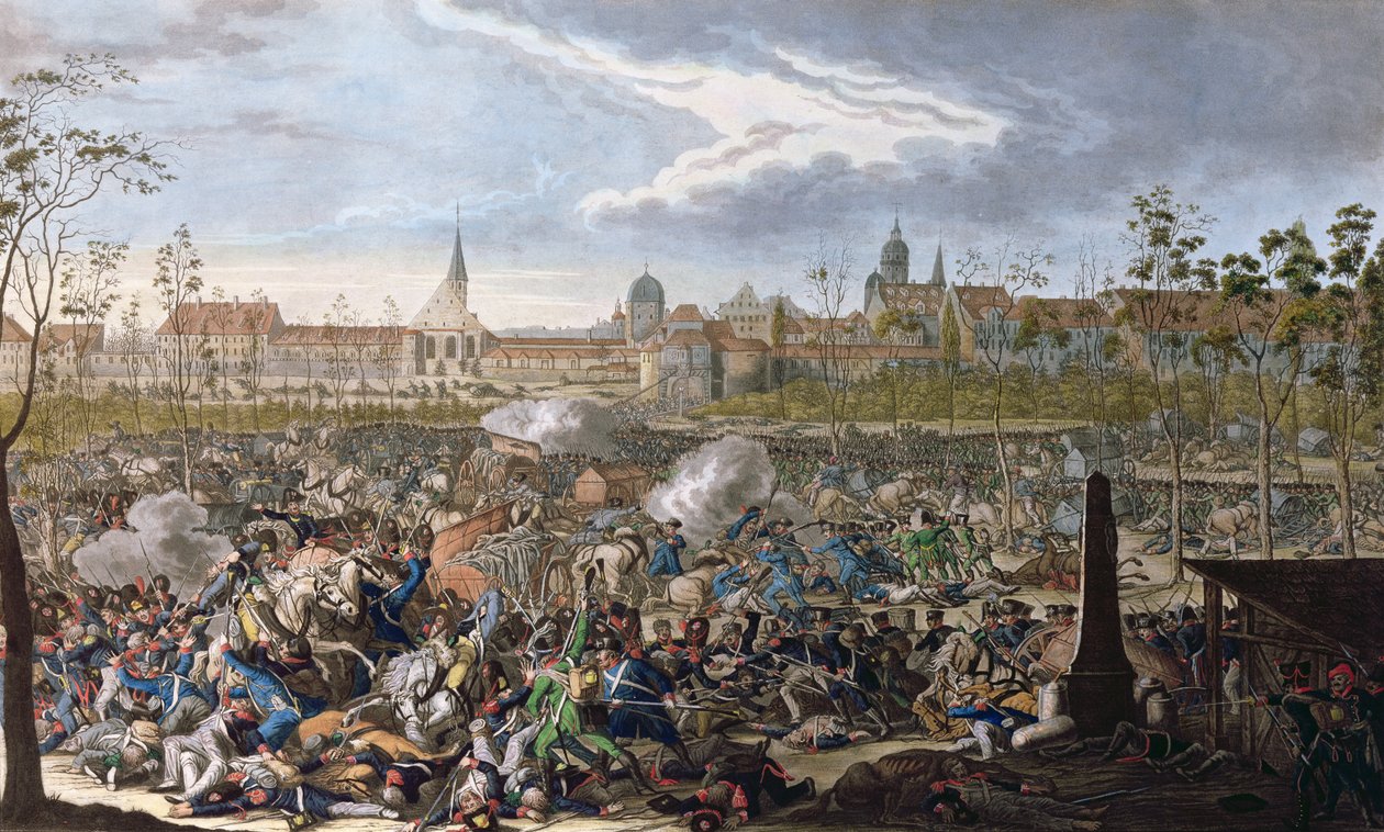 Slaget ved Leipzig, 19. oktober 1813 (farvegravering) af Unbekannt Unbekannt