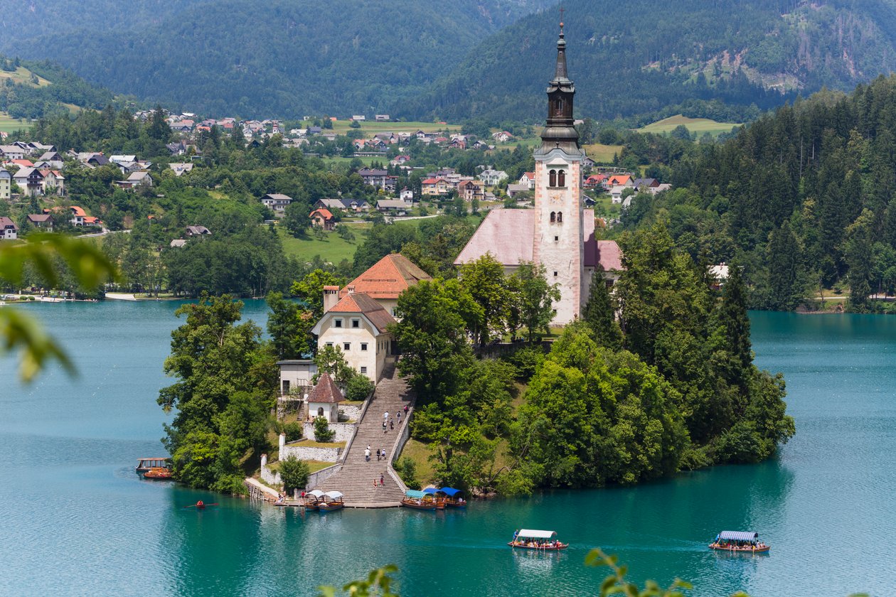 Bled, Slovenien. Himmelfartskirken, Bled Island af Unbekannt Unbekannt