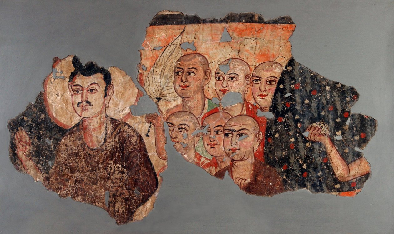 Buddha med seks disciple af Unbekannt Unbekannt