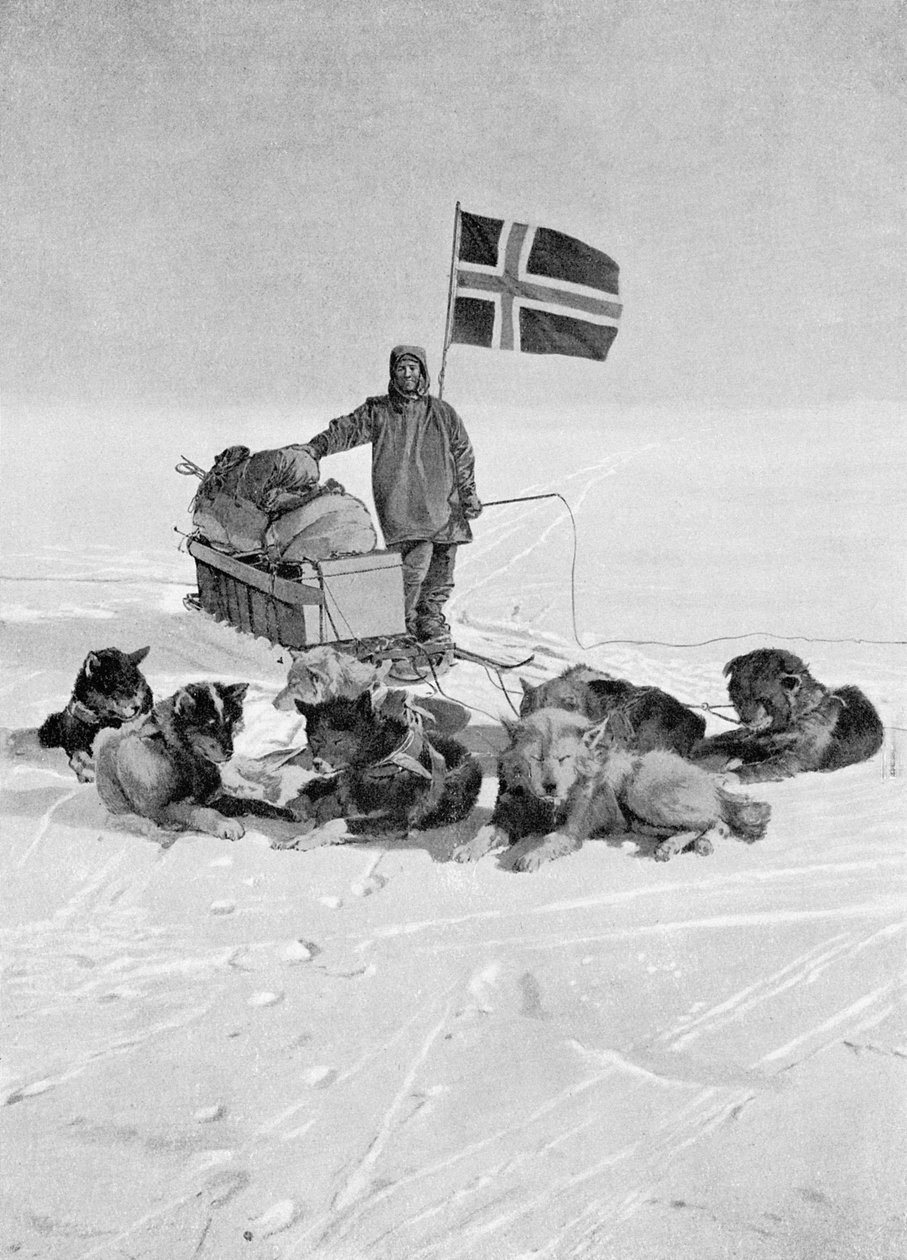Kaptajn Roald Amundsen på Sydpolen, 1912, fra 