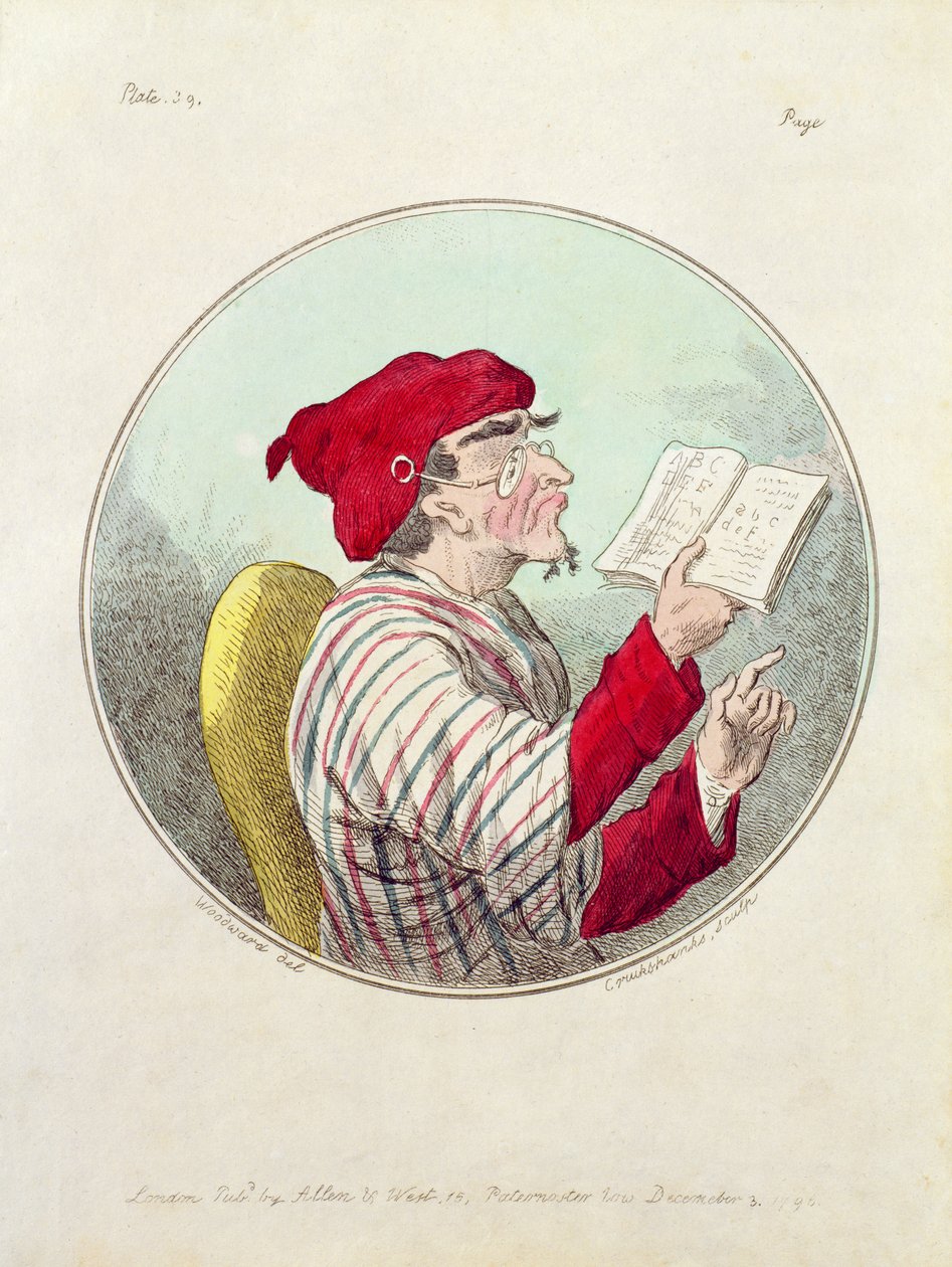 Tegneserie af en lærd af Cruikshank af Unbekannt Unbekannt