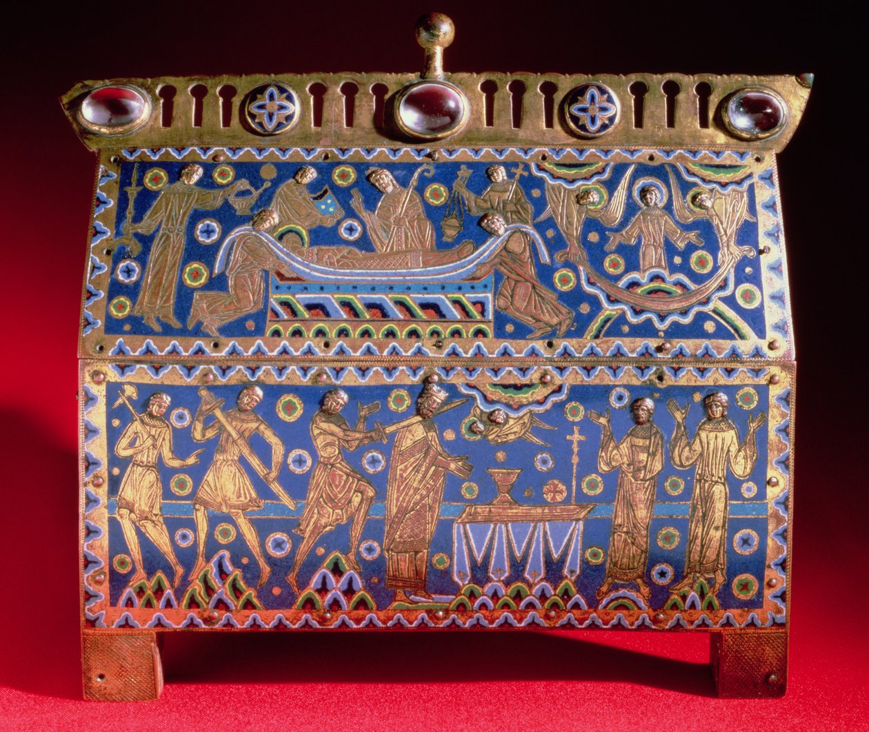 Fat indeholdende resterne af Thomas a Becket (ca. 1118-70), ca. 1190 (guld, lapis lazuli og halvædelsten) af Unbekannt Unbekannt