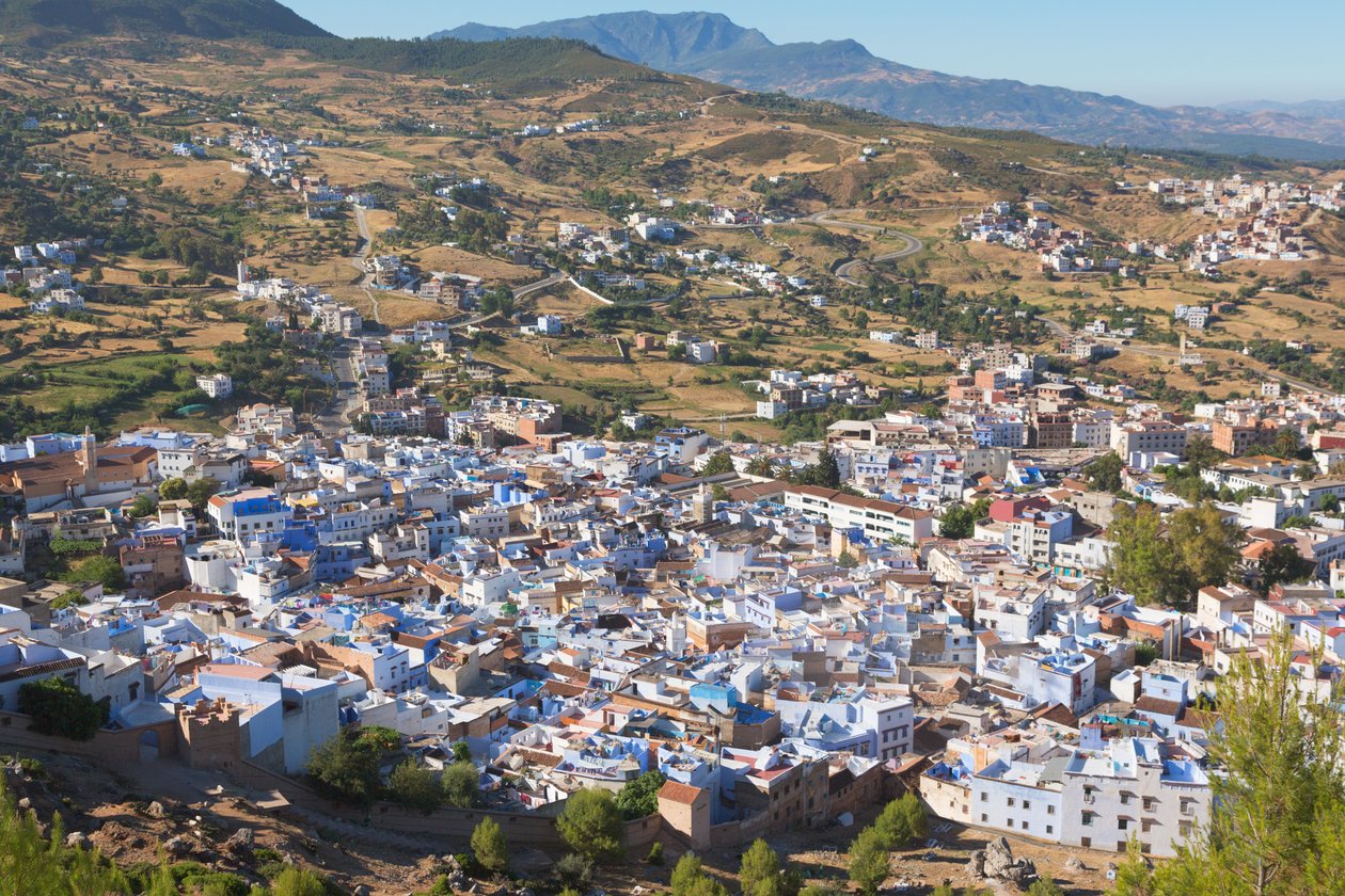 Chefchaouen, Marokko. Overordnet udsigt over byen. af Unbekannt Unbekannt