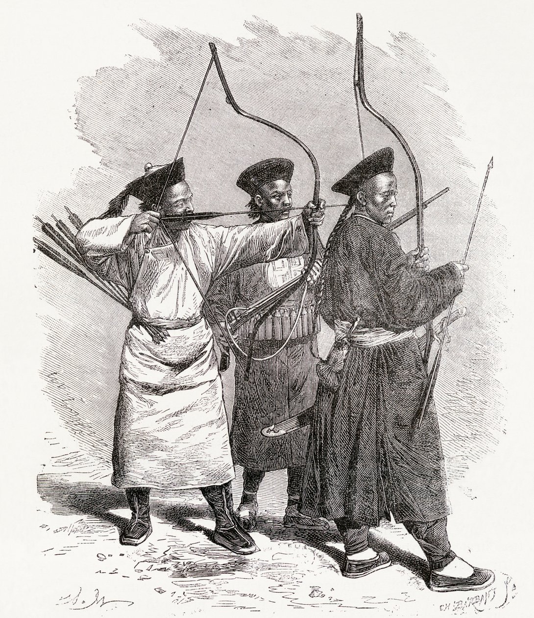 Kinesiske bueskytter, 1878 af Unbekannt Unbekannt