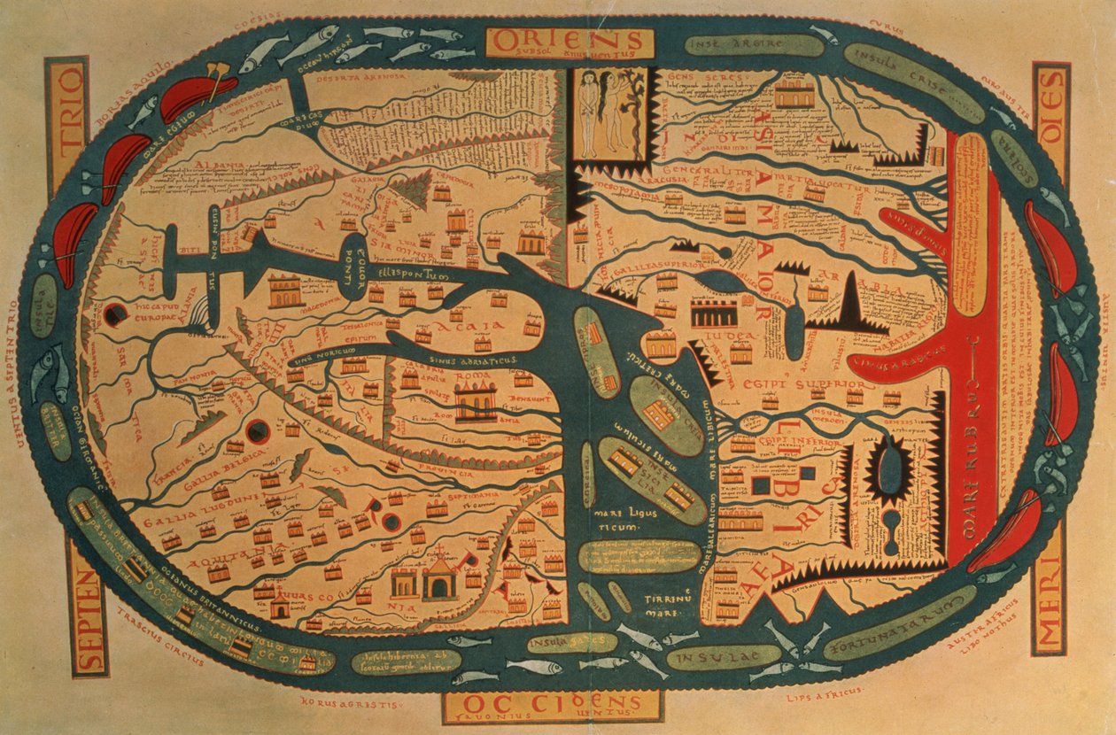 Kopi af en salig Mappamundi fra det 8. århundrede af Unbekannt Unbekannt