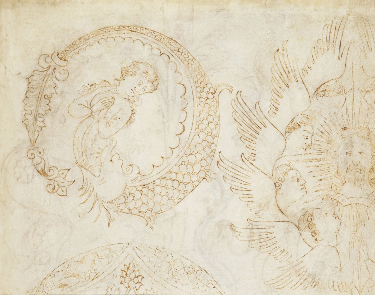 Design til vævet silke og broderi (recto og verso) af Unbekannt Unbekannt