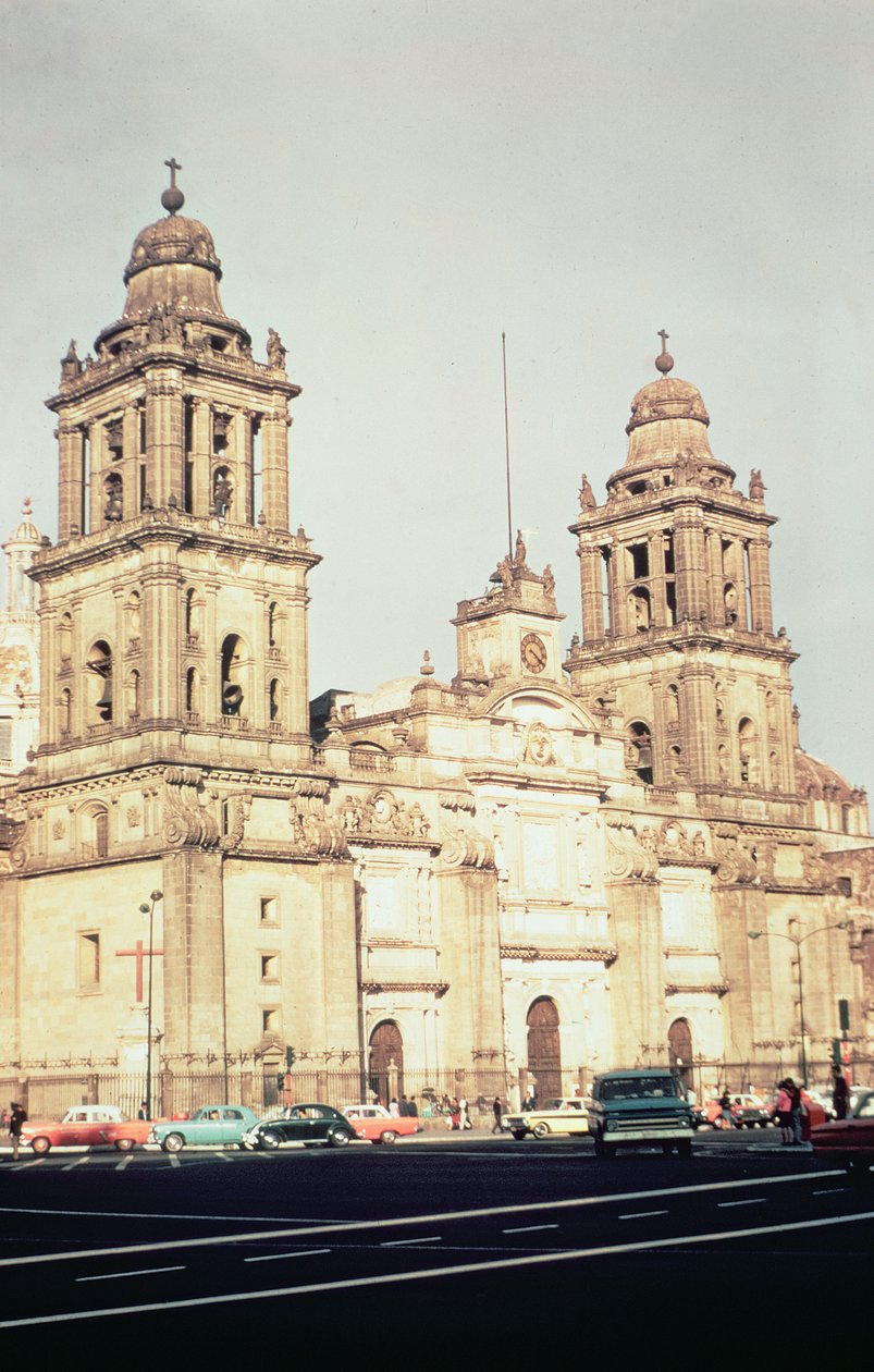Ydre af Mexico City Cathedral fra nordvest, 1500-tallet af Unbekannt Unbekannt