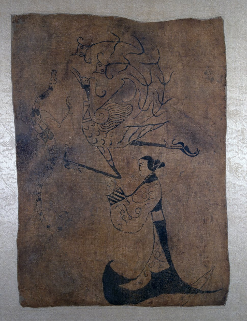 Figur med Dragon og Phoenix af Unbekannt Unbekannt