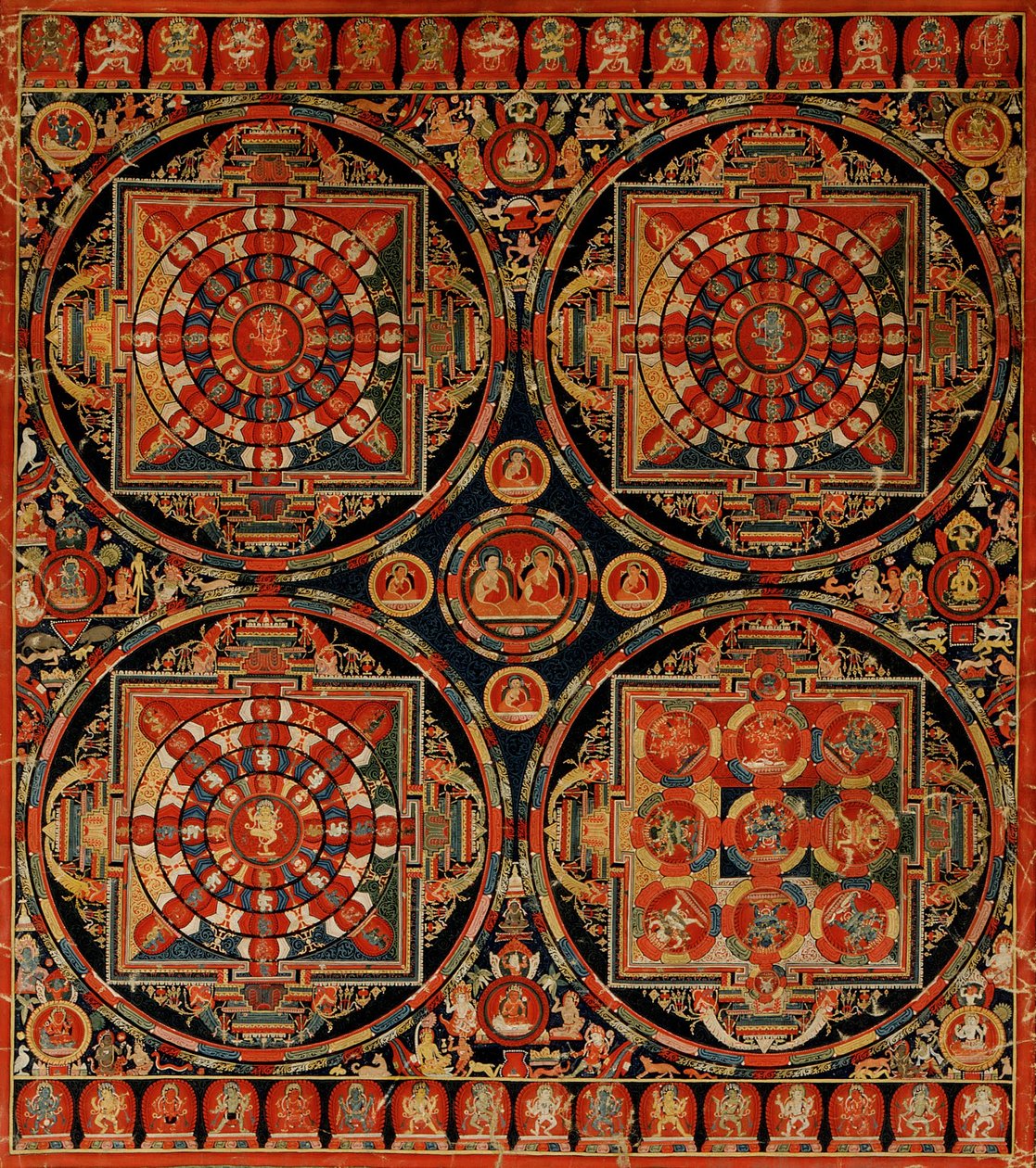 Fire Mandal Vajravali Thangka af Unbekannt Unbekannt