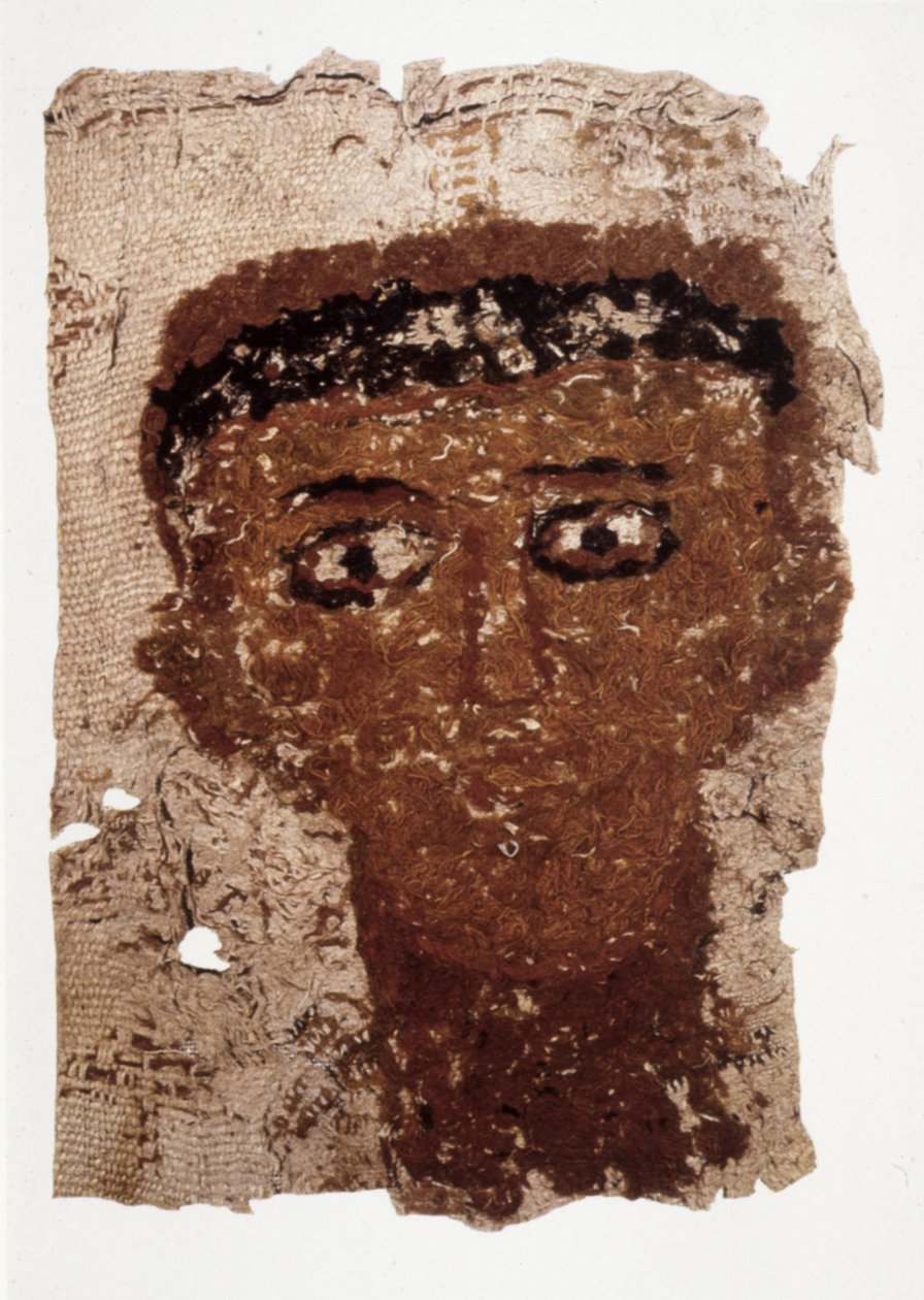 Fragment af funerary drape med portræt af Unbekannt Unbekannt