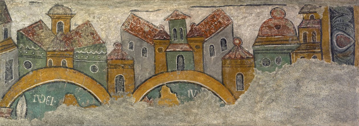 Frise med byen Jerusalem fra Sant Esteve dAndorra af Unbekannt Unbekannt