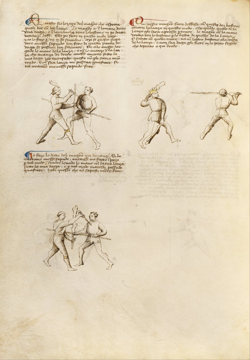 Getty Ms. Ludwig XV 13 31v - Blomst af de frie - Kamp med dolk og personale (6895480) af Unbekannt Unbekannt