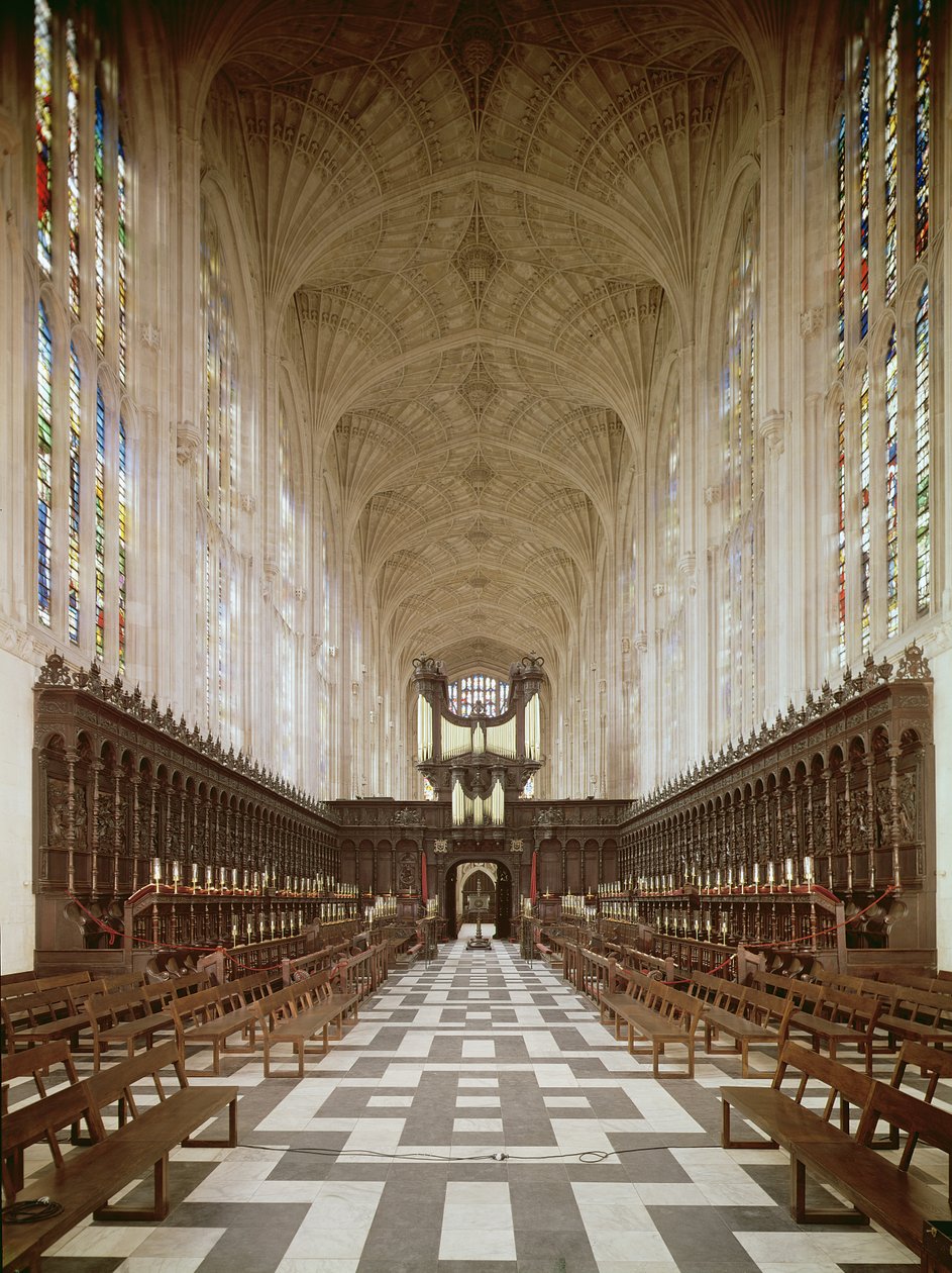 Interiør af Kings College Chapel, Cambridge 1446-1515 foto af Unbekannt Unbekannt