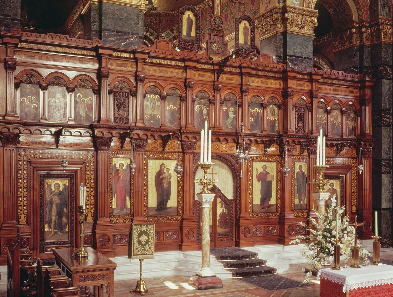 Indvendig udsigt, Cathedral of te Divine Wisdom, Moscow Road, London foto af Unbekannt Unbekannt