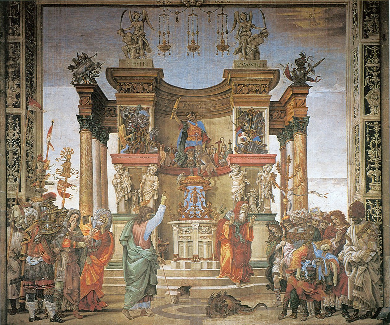 LIPPI, Filippino St Philip Driving the Dragon from the Temple of Hieropolis Fresco Strozzi Chapel, Santa Maria Novella, Florence af Unbekannt Unbekannt
