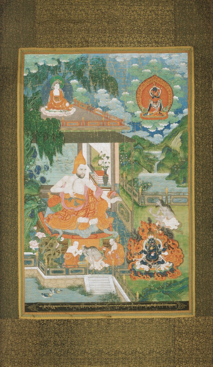 Skaber ukendt, kinesisk -tibetansk - Acarya Bhavaviveka konverterer en ikke -troende til buddhisme af Unbekannt Unbekannt