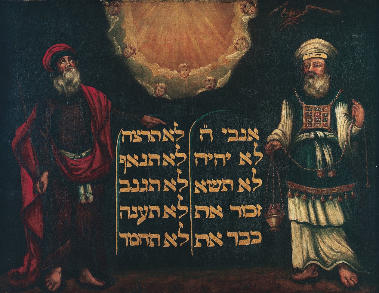 Moses og Aron med lovens tabletter af Unbekannt Unbekannt