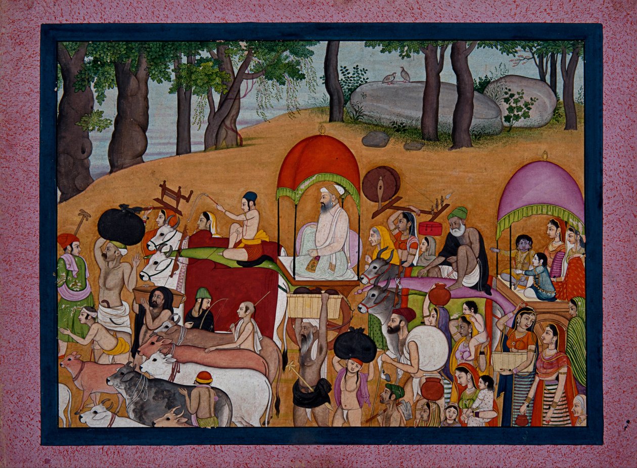 Nanda og andre cowherds flytter til Vrindavana Baseret på historien om Bhagavata - Purana af Unbekannt Unbekannt