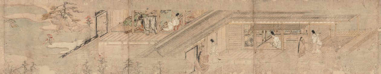 Fortællende billedrulle om Love Romance of Courtier and Girl på Sumiyoshi af Unbekannt Unbekannt