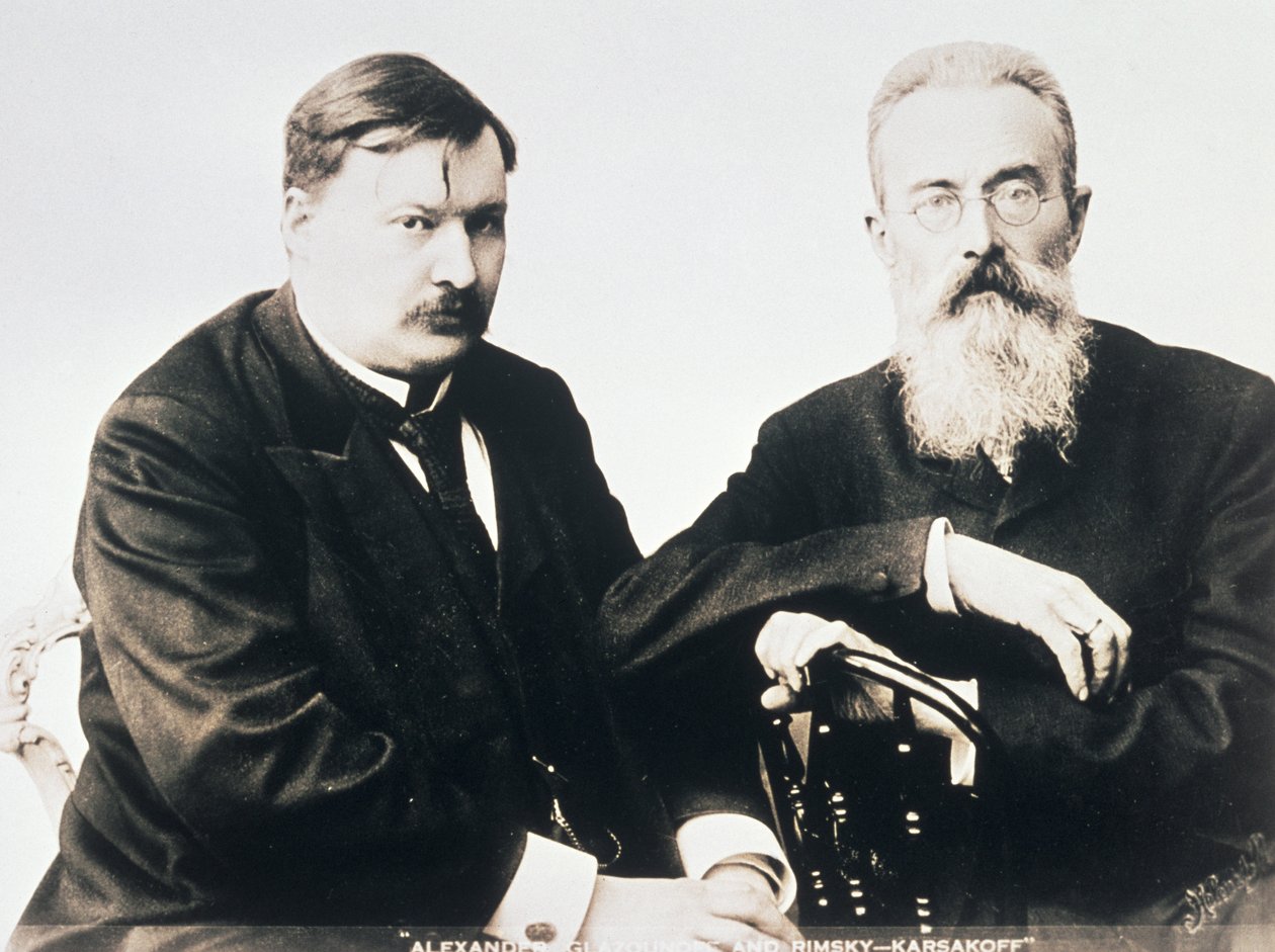 Fotografi af Glazunov og Rimsky-Korsakov af Unbekannt Unbekannt