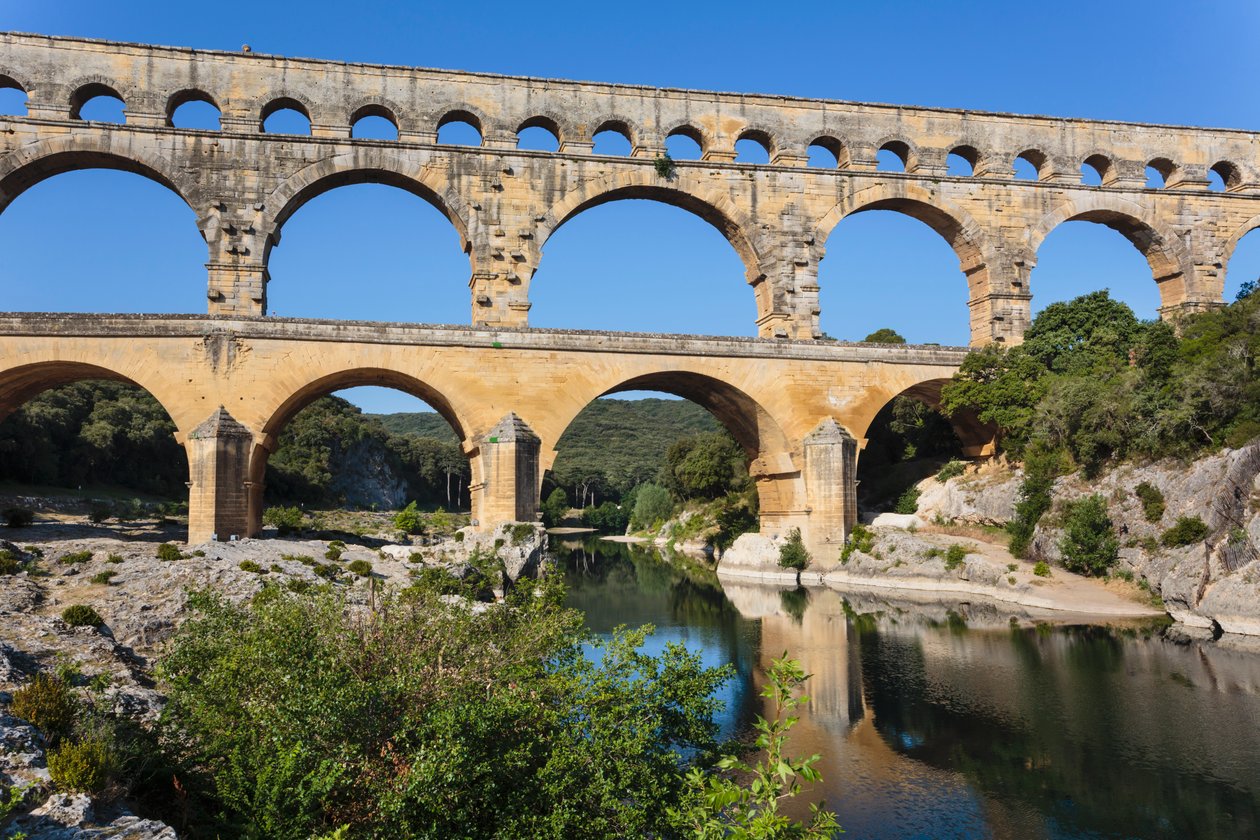 Pont du Gard, romersk akvædukt, Frankrig. af Unbekannt Unbekannt
