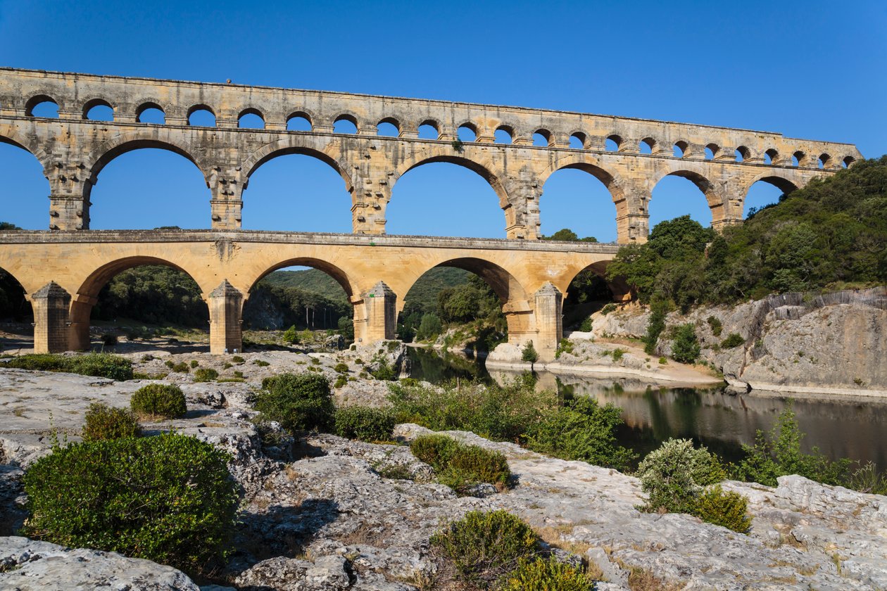 Pont du Gard, romersk akvædukt, Frankrig. af Unbekannt Unbekannt