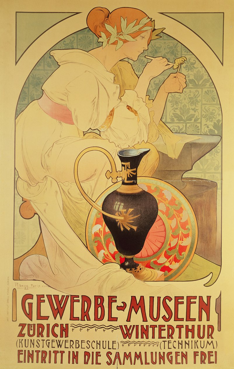 Plakat, der reklamerer for de kommercielle museer, Zürich af Unbekannt Unbekannt