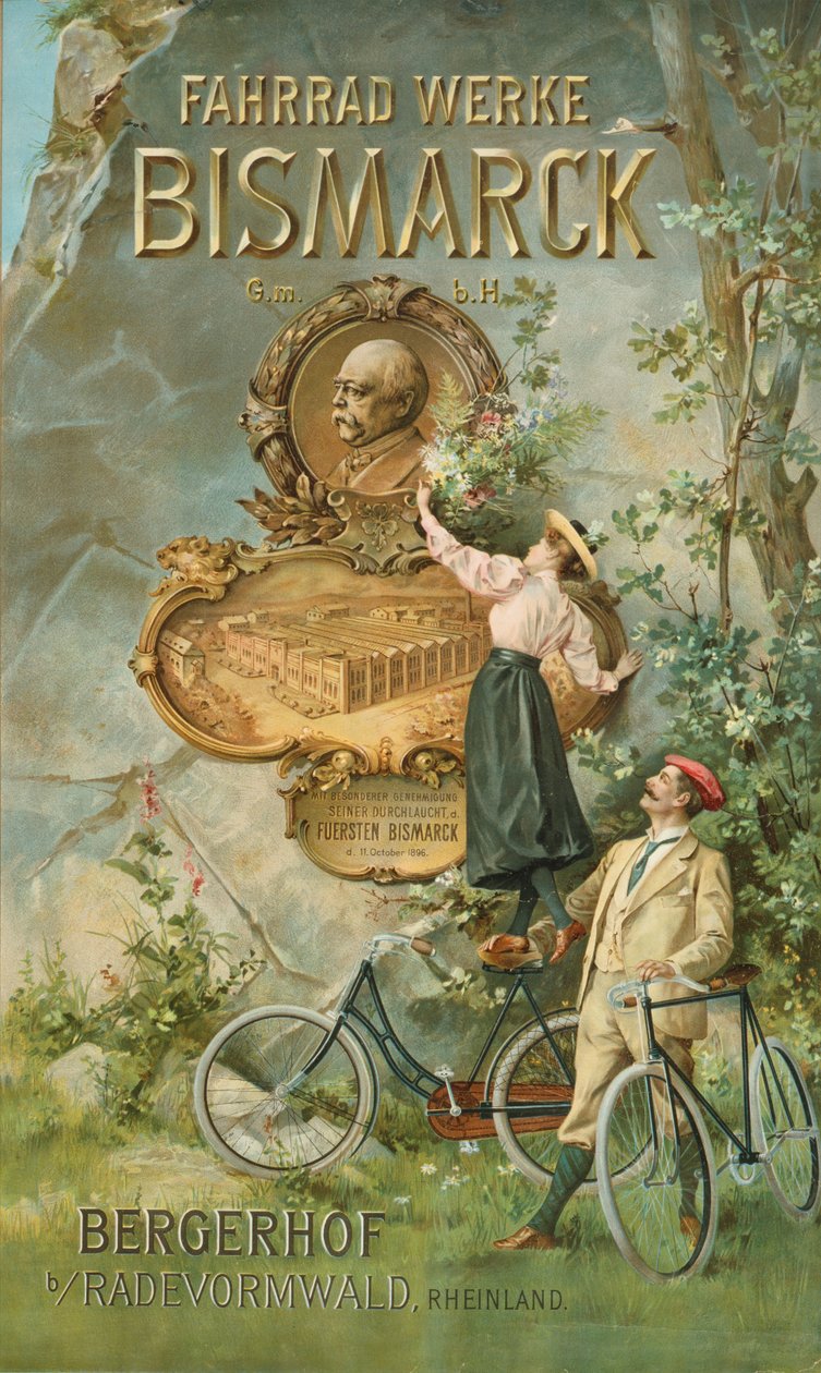 Plakat, der reklamerer for Fahrrad Werke Bismarck af Unbekannt Unbekannt