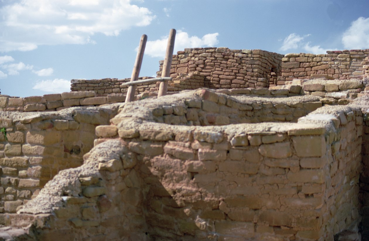Pueblo indisk bolig og Kiva, bygget 11.-14. århundrede (foto) af Unbekannt Unbekannt