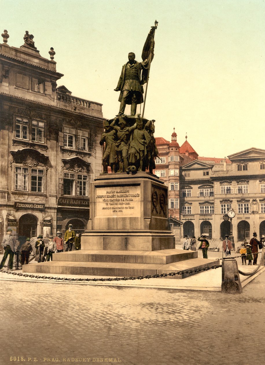 Radetzky Memorial i Prag, ca. 1890 (farvepostkort) af Unbekannt Unbekannt