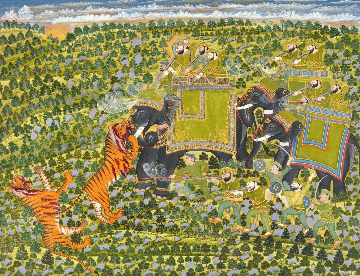 Raghuraj Singh Hunting Tigers Datiae, af Unbekannt Unbekannt