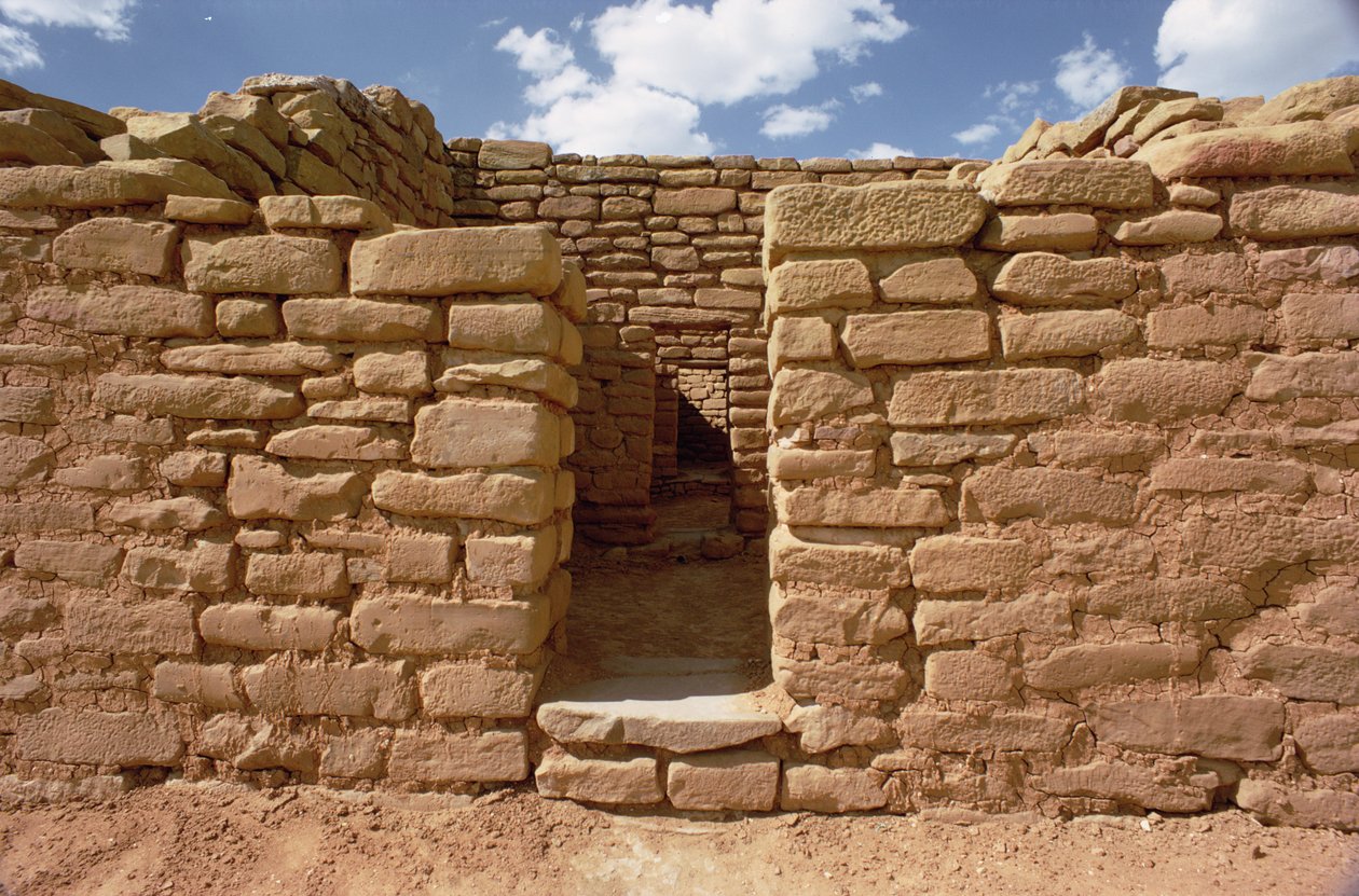 Rester af Pueblo-indiske boliger, bygget fra det 11.-14. århundrede af Unbekannt Unbekannt