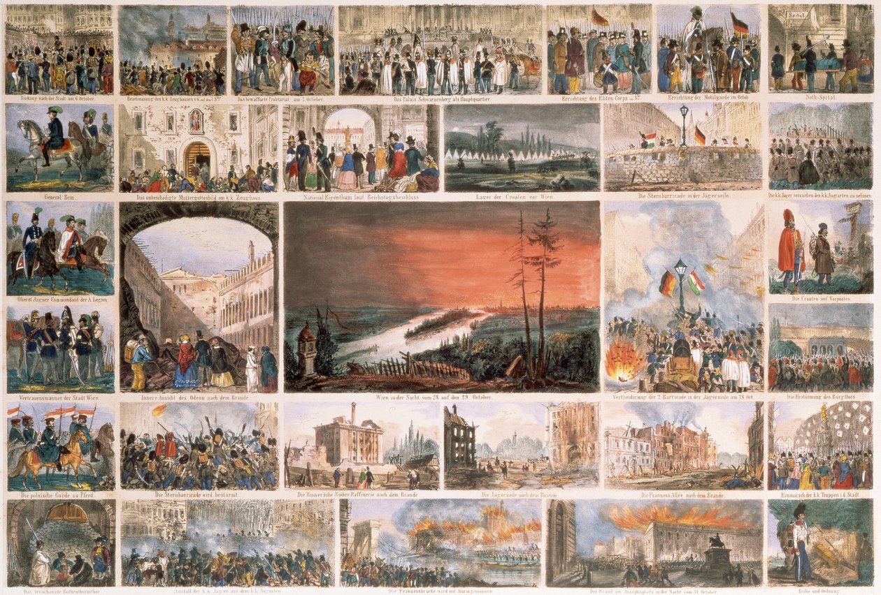 Revolution i Wien: Prins Alfred Windischgratz tvinger Wien til at overgive sig efter en tredje opstand den 6. oktober 1848 af Unbekannt Unbekannt