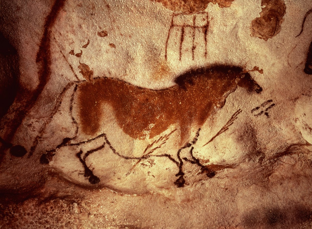 Klippemaleri af en hest, ca.17000 f.Kr af Unbekannt Unbekannt