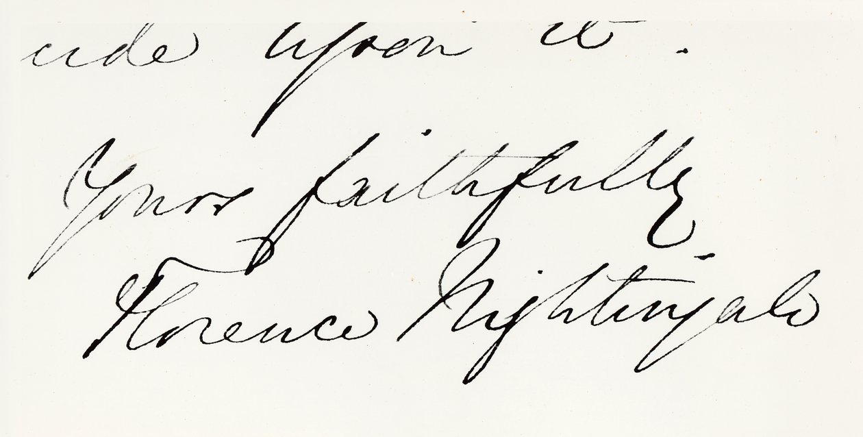 Signatur af Florence Nightingale (1820-1910) (pen på papir) af Unbekannt Unbekannt