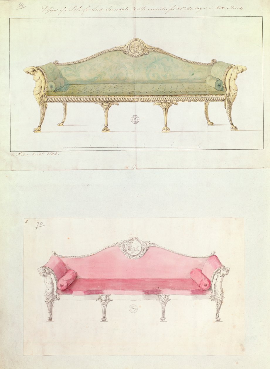 Sofa designet af Robert Adam, 1770