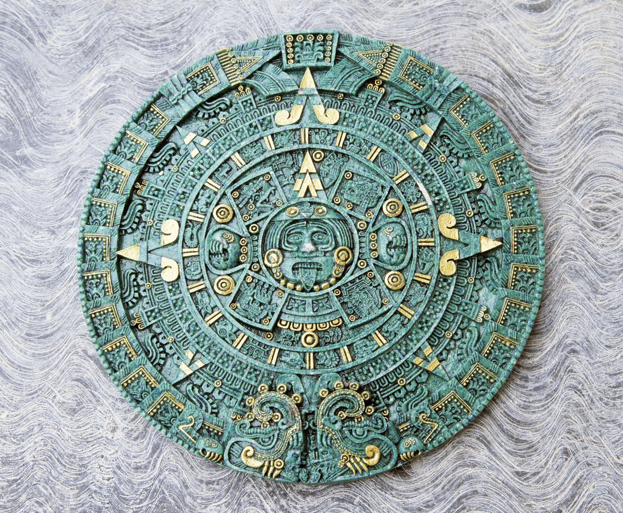 Souvenirkopi af Den Store Kalendersten, Aztec, 1500-tallet af Unbekannt Unbekannt