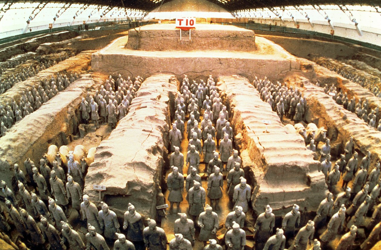 Terracottahær, Qin-dynastiet, 210 f.Kr. (detaljer) af Unbekannt Unbekannt