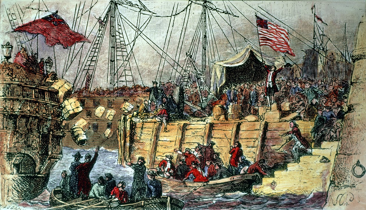 The Boston Tea Party, 16. december 1773 af Unbekannt Unbekannt