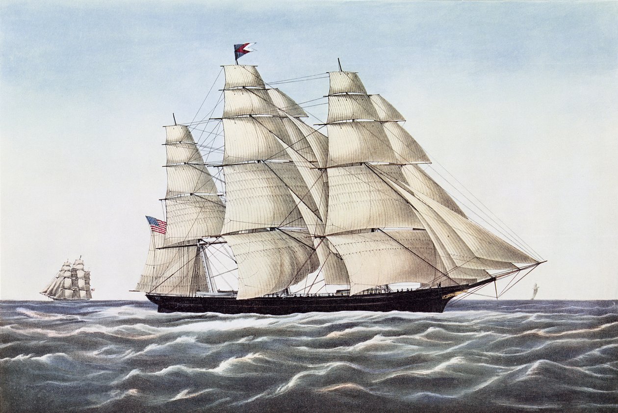 Clipper Ship Flying Cloud, udgivet af Currier und Ives, 1852 af Unbekannt Unbekannt