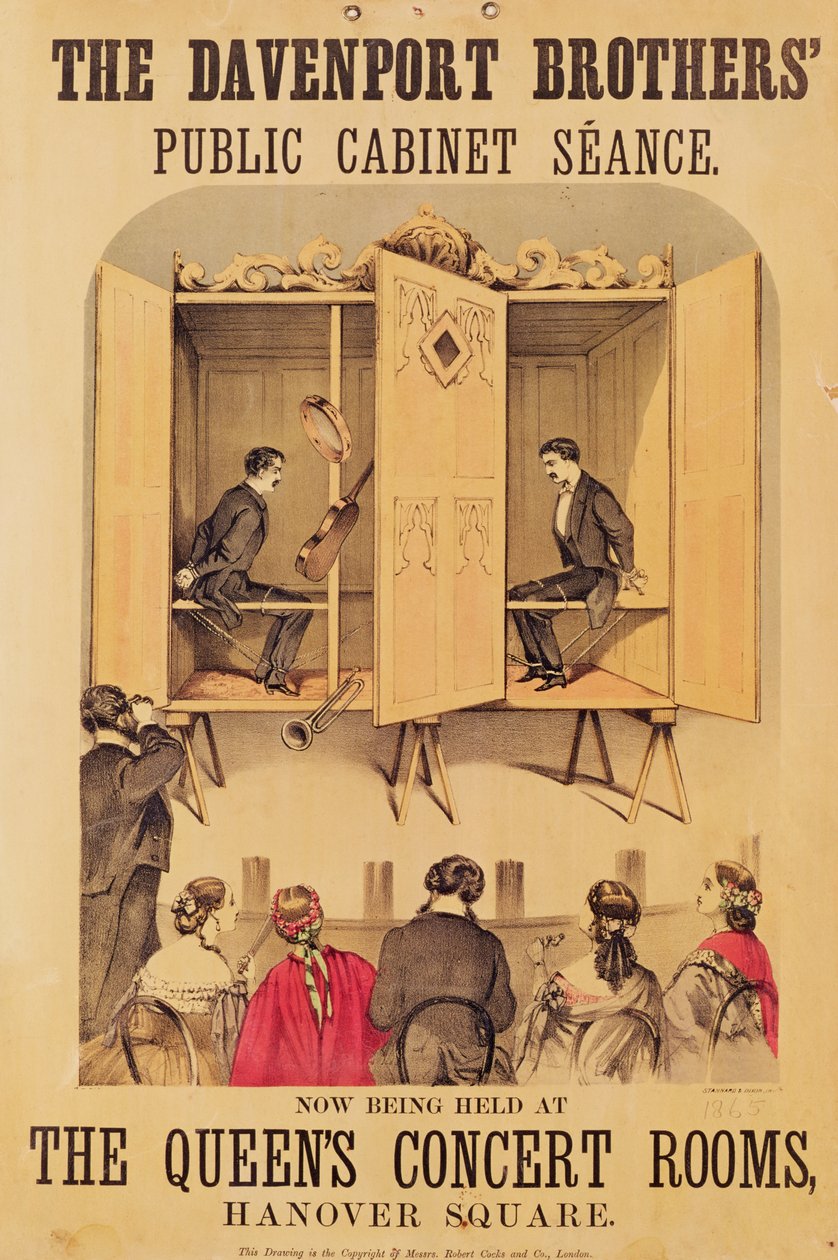 Brødrene Davenport, plakat for Seance, 1865 af Unbekannt Unbekannt
