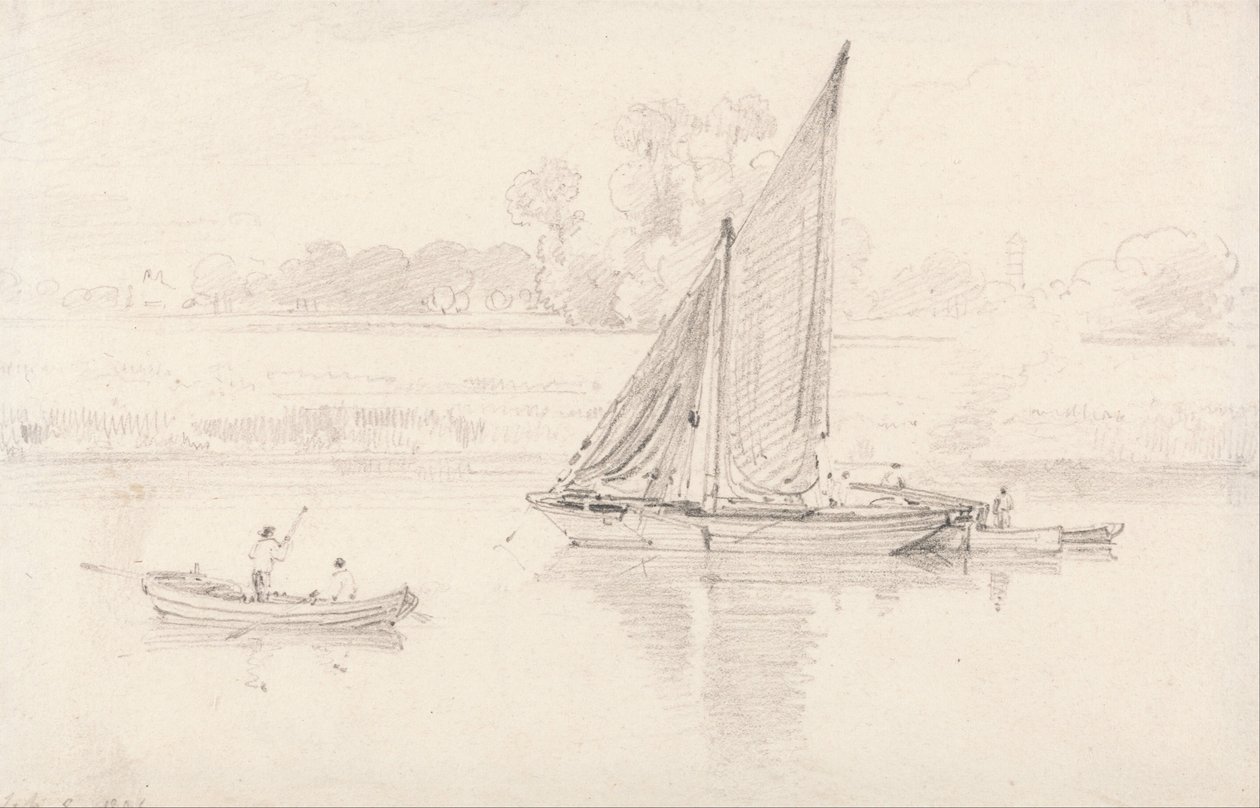 Themsen i Kew, 9. februar 1806 af Unbekannt Unbekannt
