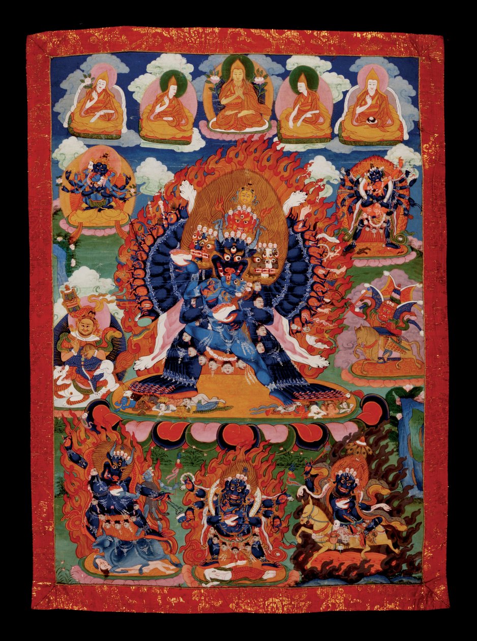 Tibet - Sektion af Yamantaka Thanka (mindesmærke) af Unbekannt Unbekannt